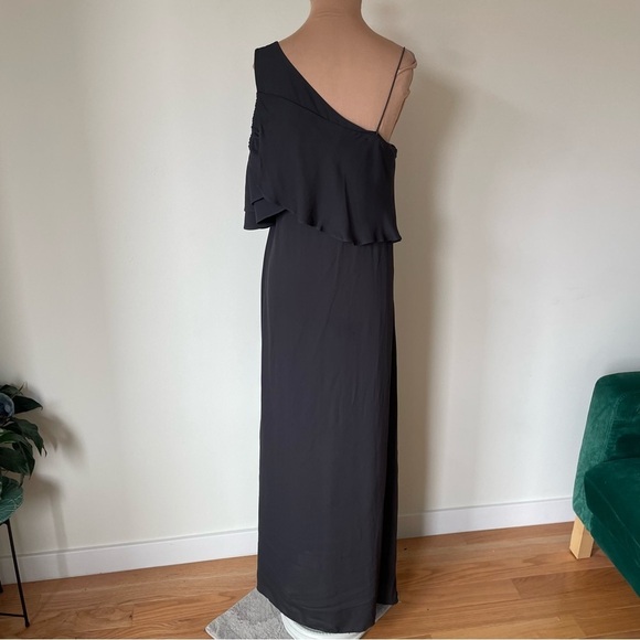 Dorothee Schumacher Flirty Instinct One Shoulder Dress Gray Viscose Gown NWT 3/L - Picture 8 of 12